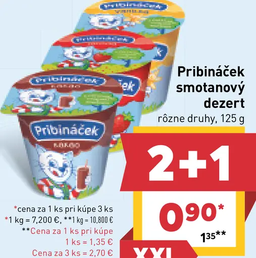Pribináček smotanový dezert