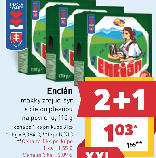 Encián mäkký zrejúci syr s bielou plesňou na povrchu