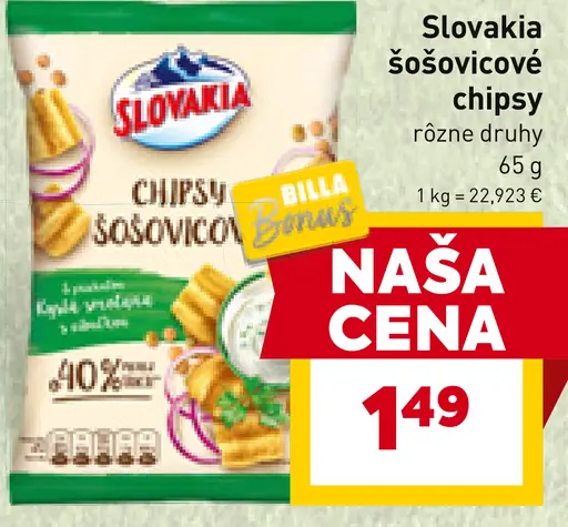 Slovakia Šošovicové chipsy