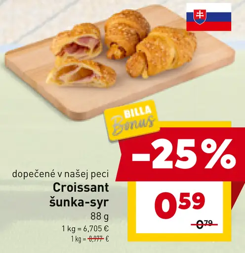 Croissant šunka - syr