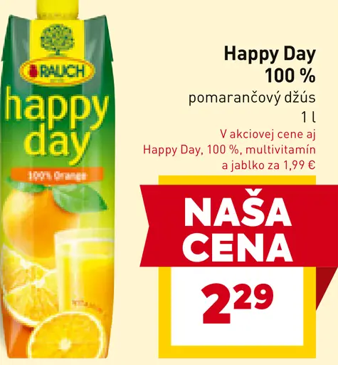 Happy Day 100% pomarančový džús