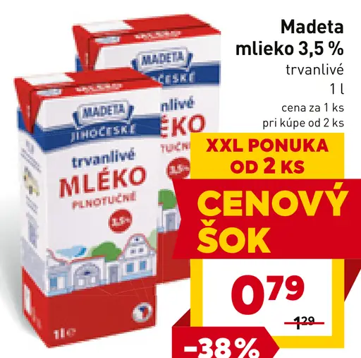 Madeta trvanlivé mlieko 3,5 %