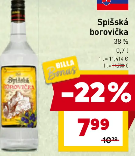 Spišská borovička 38%