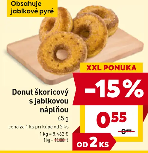 Donut škoricový s jablkovou náplňou
