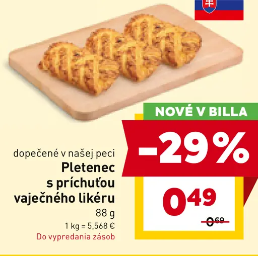 Pletenec s príchuťou vaječného likéru