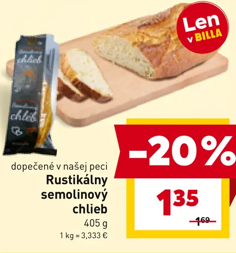 Rustikálny semolinový chlieb