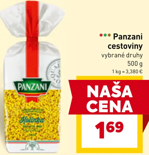 Panzani cestoviny bezvaječné