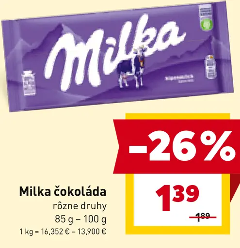 Milka Mliečna čokoláda