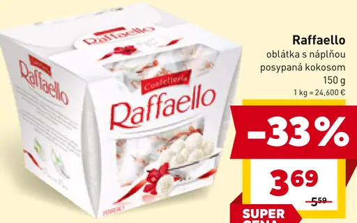 Raffaello oblátka s náplňou posypaná kokosom