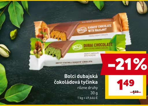 Bolci dubajská čokoládová tyčinka