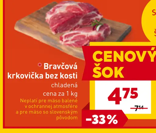 Bravčová krkovička bez kosti, plátky
