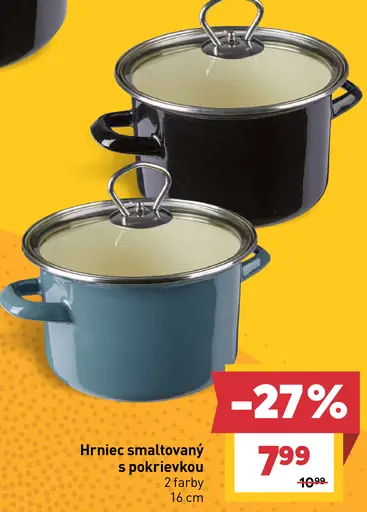 Hrniec smaltovaný s pokrievkou