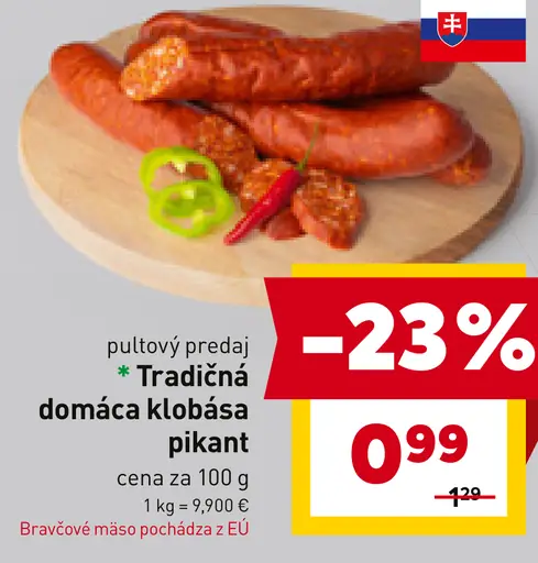 Tradičná domáca klobása pikant