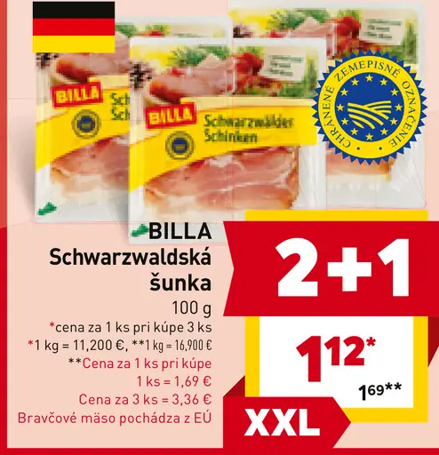 BILLA Schwarzwaldská šunka