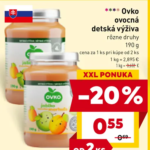 Ovko ovocná detská výživa
