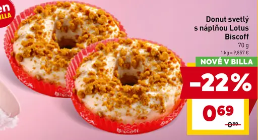 Donut svetlý s náplňou Lotus Biscoff