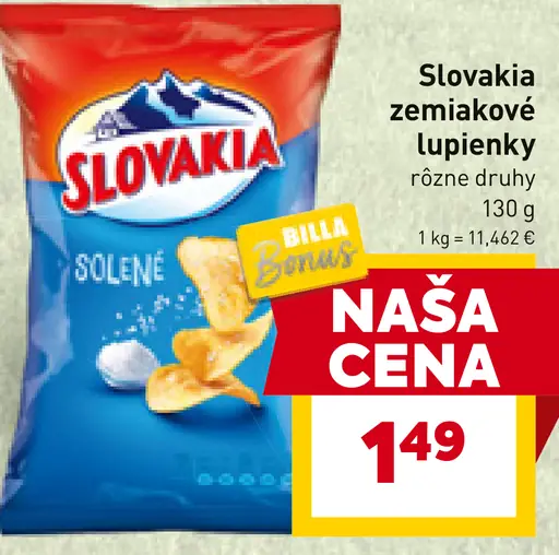 Slovakia zemiakové lupienky solené
