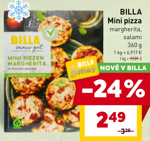 BILLA Mini pizza margherita, salámi