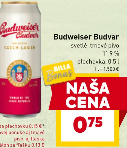Budweiser Budvar plechovka