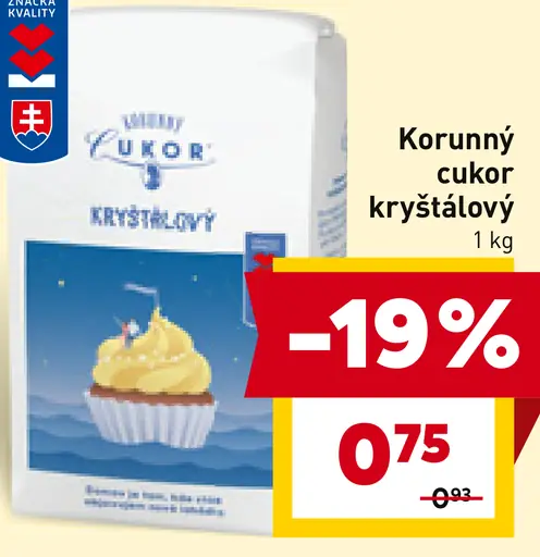 Korunný cukor kryštálový