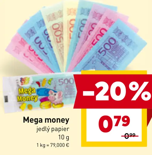 Mega money jedlý papier