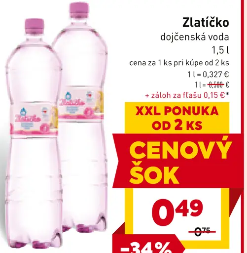 Zlatíčko dojčenská voda