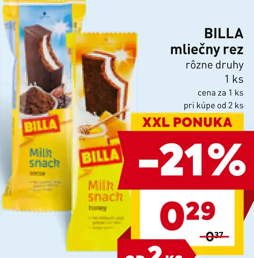 BILLA mliečny rez