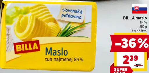 BILLA maslo