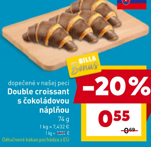 Double croissant s čokoládovou náplňou