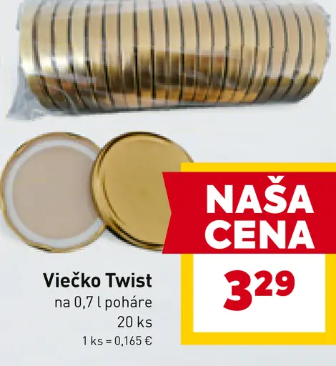 Viečko Twist na 0,7 l poháre