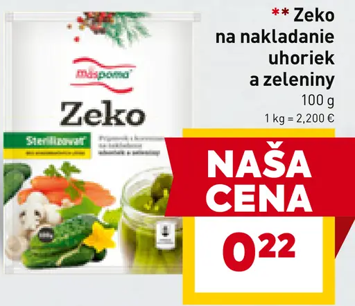 Zeko na nakladanie uhoriek a zeleniny
