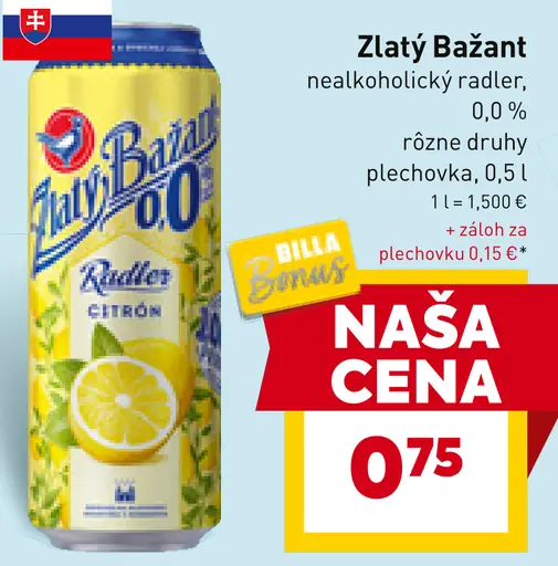Zlatý Bažant Nealkoholický radler
