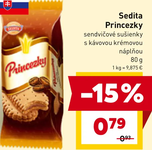 Sedita Princezky sendvičové sušienky s kávovou krémovou náplňou