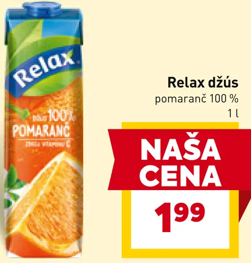 Relax 100% pomarančový džús