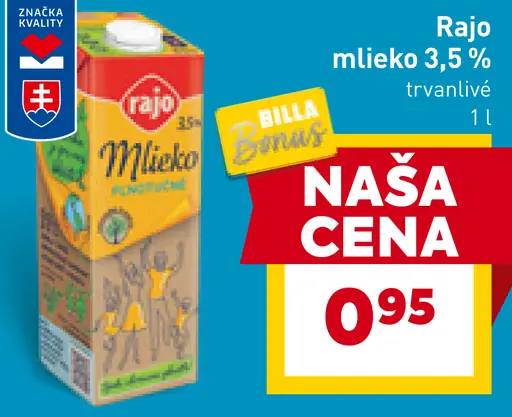 Rajo Mlieko plnotučné 3,5%