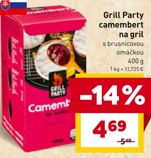 Grill Party camembert na gril s brusnicovou omáčkou