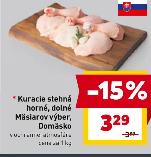Kuracie stehná horné, dolné Mäsiarov výber, Domäsko