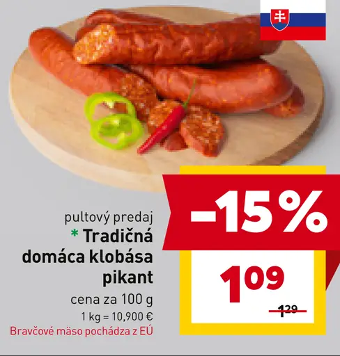 Tradičná domáca klobása pikant