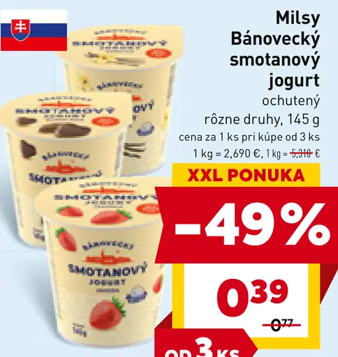 Milsy Bánovecký smotanový jogurt marhuľa