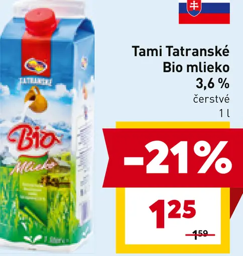 Tami Tatranské Bio mlieko 3,6 %