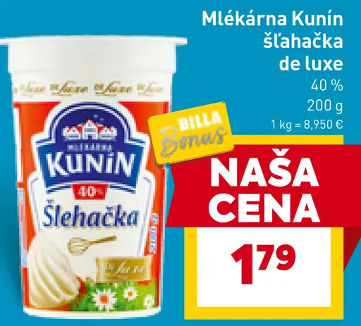 Mlékárna Kunín Šľahačka de Luxe