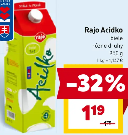 Rajo Ačidko biele