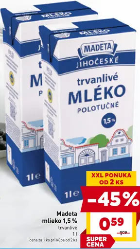 Madeta mlieko 1,5%