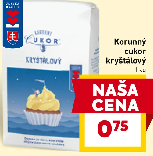 Korunný cukor kryštálový