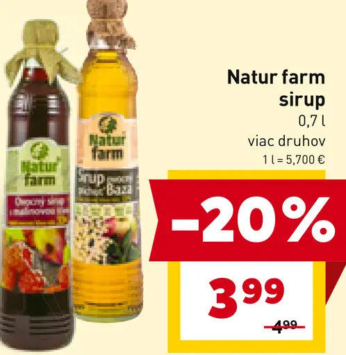 Natur farm sirup viac druhov