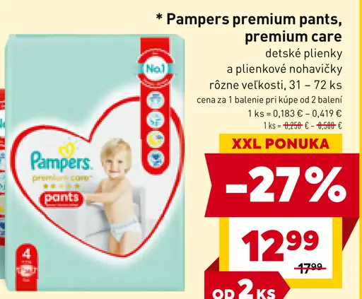 Pampers premium pants, premium care