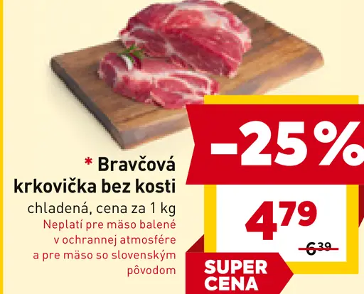Bravčová krkovička bez kosti, plátky