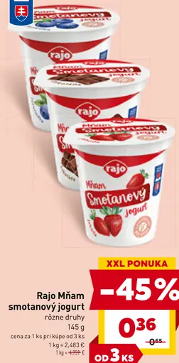 Rajo Bezlaktózový smotanový jogurt