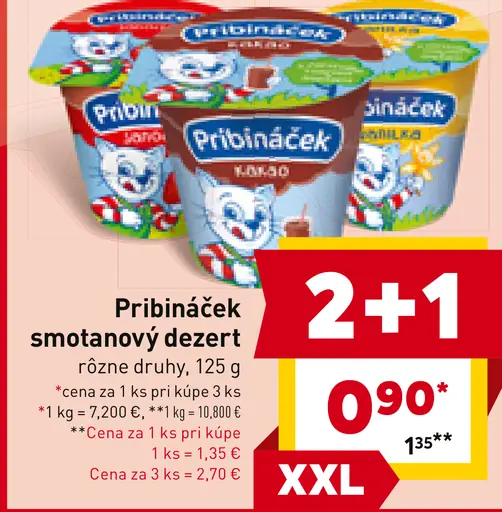 Pribináček smotanový dezert