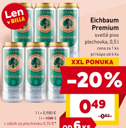 Eichbaum Premium svetlé pivo plechovka